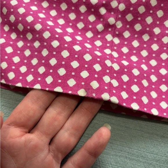 J. Crew Fuchsia Hot Pink and White Polka Dot Mini Skirt Canvas Size 2 - Picture 7 of 10